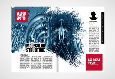 Broşür, dergi, broşür, broşür, arkaplanda teknoloji kavramı olan kitapçık için modern vektör şablonları