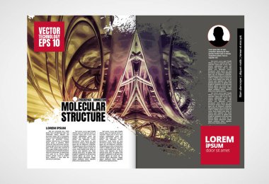 Broşür, dergi, broşür, broşür, arkaplanda teknoloji kavramı olan kitapçık için modern vektör şablonları