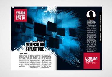 Broşür, dergi, broşür, broşür, arkaplanda teknoloji kavramı olan kitapçık için modern vektör şablonları