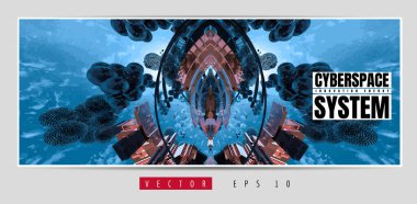 Soyut teknoloji dijital hi-tech konseptinin vektör pankartı web sitesi için hazır