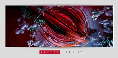 Soyut teknoloji dijital hi-tech konseptinin vektör pankartı web sitesi için hazır