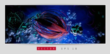 Soyut teknoloji dijital hi-tech konseptinin vektör pankartı web sitesi için hazır