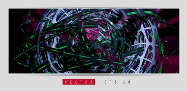 Soyut teknoloji dijital hi-tech konseptinin vektör pankartı web sitesi için hazır