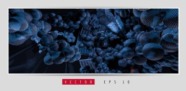 Soyut teknoloji dijital hi-tech konseptinin vektör pankartı web sitesi için hazır