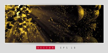 Soyut teknoloji dijital hi-tech konseptinin vektör pankartı web sitesi için hazır