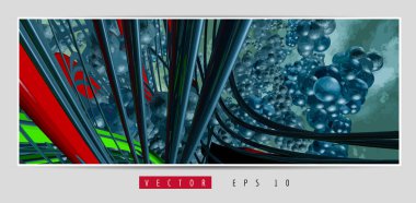 Soyut teknoloji dijital hi-tech konseptinin vektör pankartı web sitesi için hazır