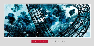 Soyut teknoloji dijital hi-tech konseptinin vektör pankartı web sitesi için hazır