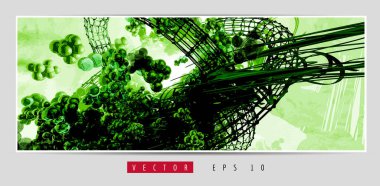 Soyut teknoloji dijital hi-tech konseptinin vektör pankartı web sitesi için hazır