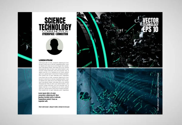 Ontwerp Sjablonen Voor Brochure Tijdschrift Flyer Boekje Met Technologie Concept — Stockvector