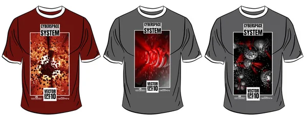 Design Camiseta Vetorial Com Conceito Tecnologia Abstrata — Vetor de Stock