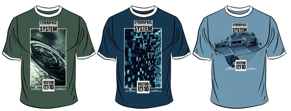 Vector Shirt Design Abstract Technology Concept — Stock Vector