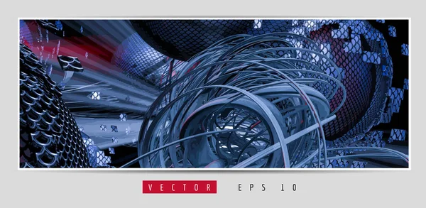 Vector Banner Achtergrond Van Abstracte Technologie Digitaal Tech Concept Klaar — Stockvector