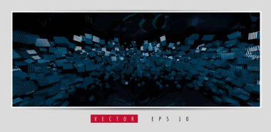 Soyut teknoloji dijital hi-tech konseptinin vektör pankartı web sitesi için hazır