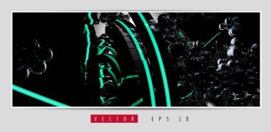 Soyut teknoloji dijital hi-tech konseptinin vektör pankartı web sitesi için hazır