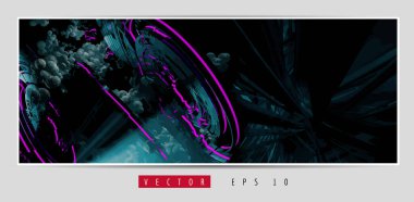 Soyut teknoloji dijital hi-tech konseptinin vektör pankartı web sitesi için hazır