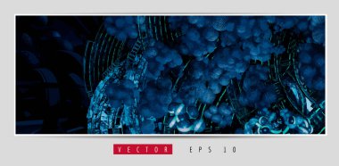 Soyut teknoloji dijital hi-tech konseptinin vektör pankartı web sitesi için hazır