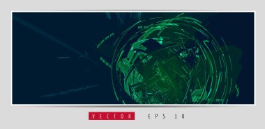 Soyut teknoloji dijital hi-tech konseptinin vektör pankartı web sitesi için hazır