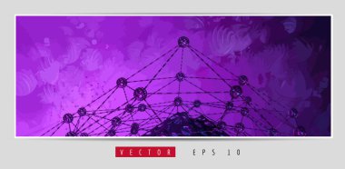 Soyut teknoloji dijital hi-tech konseptinin vektör pankartı web sitesi için hazır