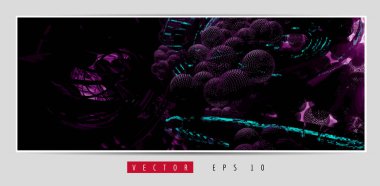 Soyut teknoloji dijital hi-tech konseptinin vektör pankartı web sitesi için hazır