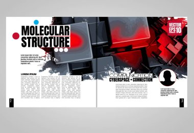 Broşür, dergi, broşür, broşür, arkaplanda teknoloji kavramı olan kitapçık için modern vektör şablonları