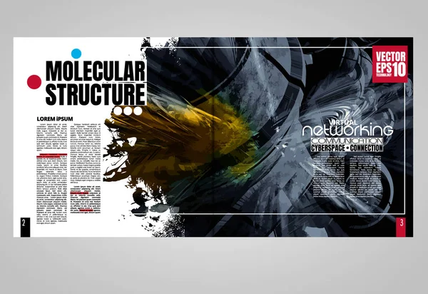 Moderne Vectorsjablonen Voor Brochure Tijdschrift Flyer Boekje Met Technologieconcept Achtergrond — Stockvector