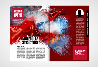 Şablon vektör tasarımı broşür, yıllık rapor veya dergi için kullanıma hazır