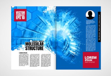 Şablon vektör tasarımı broşür, yıllık rapor veya dergi için kullanıma hazır