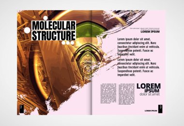 Broşür, dergi, broşür, broşür, arkaplanda teknoloji kavramı olan kitapçık için modern vektör şablonları