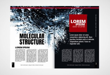 Broşür, dergi, broşür, broşür, arkaplanda teknoloji kavramı olan kitapçık için modern vektör şablonları