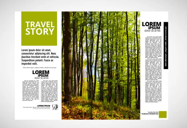 Brochure Template Flyer Met Natuur Landschap Achtergrond — Stockvector