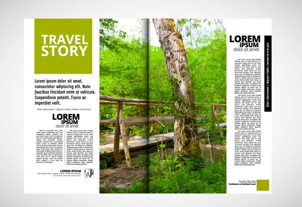 Brochure Template Flyer Met Natuur Landschap Achtergrond — Stockvector
