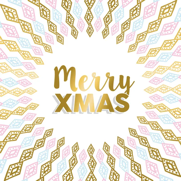 Feliz Navidad diseño mandala de oro en colores claros — Vector de stock