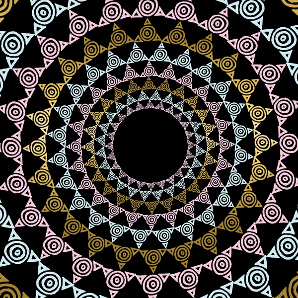 Décoration mandala en or dans un style d'art tribal — Image vectorielle