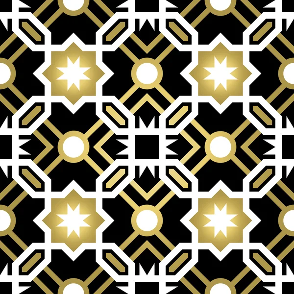 ゴールドセラミックタイル抽象的なシームレスなパターン — ストックベクタ