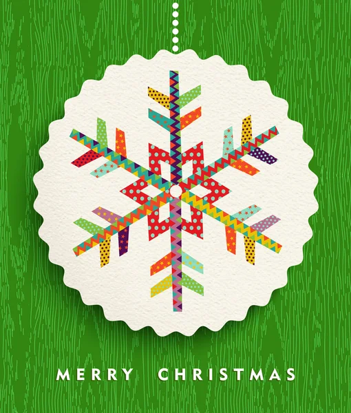 Merry christmas sneeuwvlok design in gelukkig kleuren — Stockvector