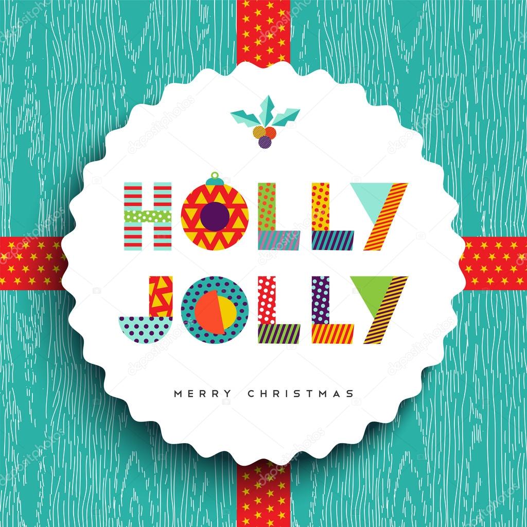 Design divertente cartolina d auguri di buon Natale buone feste citazione fatta di colori vivaci e regalo di Natale Eps10 vettoriale — Vettoriali di