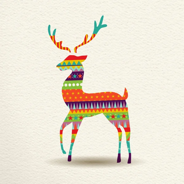 クリスマスのトナカイの楽しい幾何学的なアート スタイル — ストックベクタ
