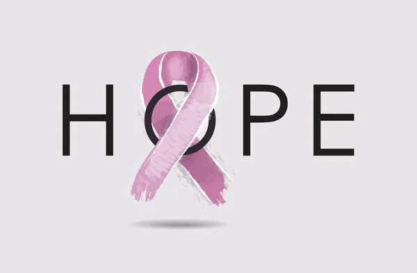 Design de esperança de câncer de mama com fita rosa — Vetor de Stock