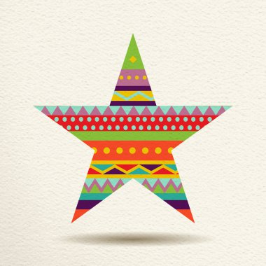 Renkli yıldız tasarım eğlenceli geometrik şekil stili
