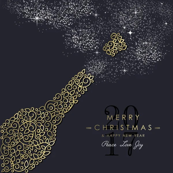 黄金的圣诞节和新年装饰瓶 — 图库矢量图片