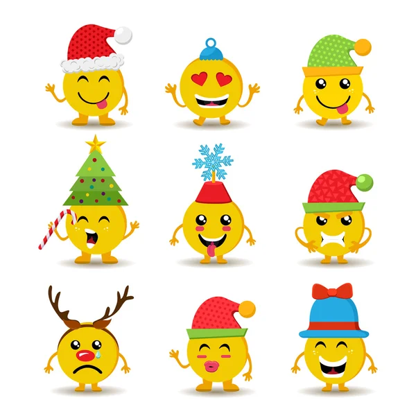 Noel ve yeni yıl için tatil emoji simgesi — Stok Vektör