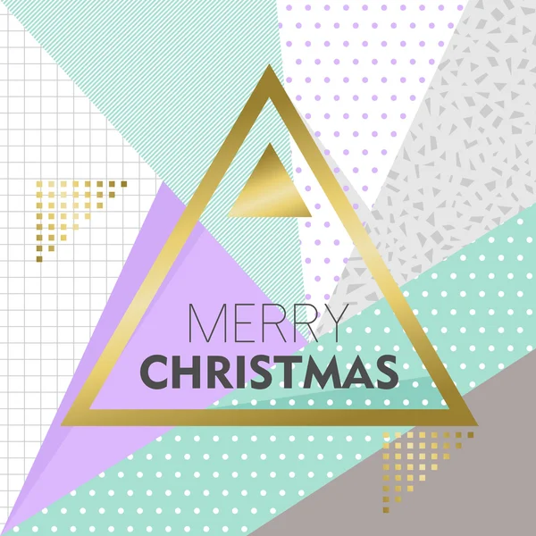 Золотий веселий різдвяний дизайн на ретро фоні — стоковий вектор