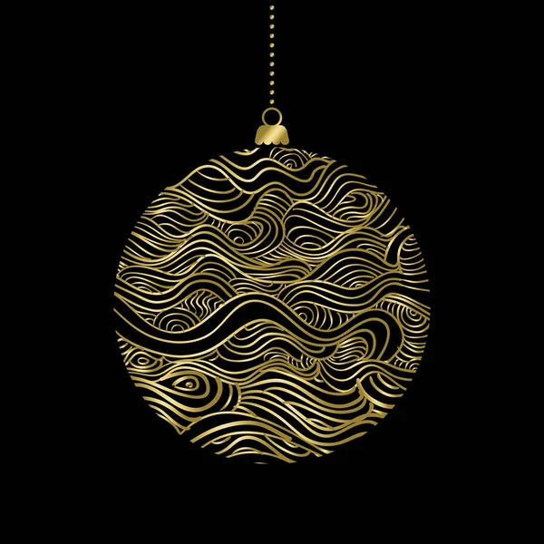 ゴールド メリー クリスマス安物の宝石飾り装飾 — ストックベクタ