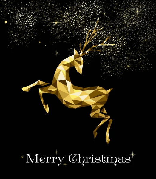 Decoración de adornos de renos de oro de Navidad — Vector de stock