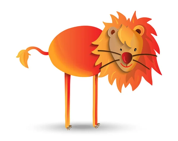 Aranyos rajzfilm illusztrációja boldog vadon élő oroszlán — Stock Vector