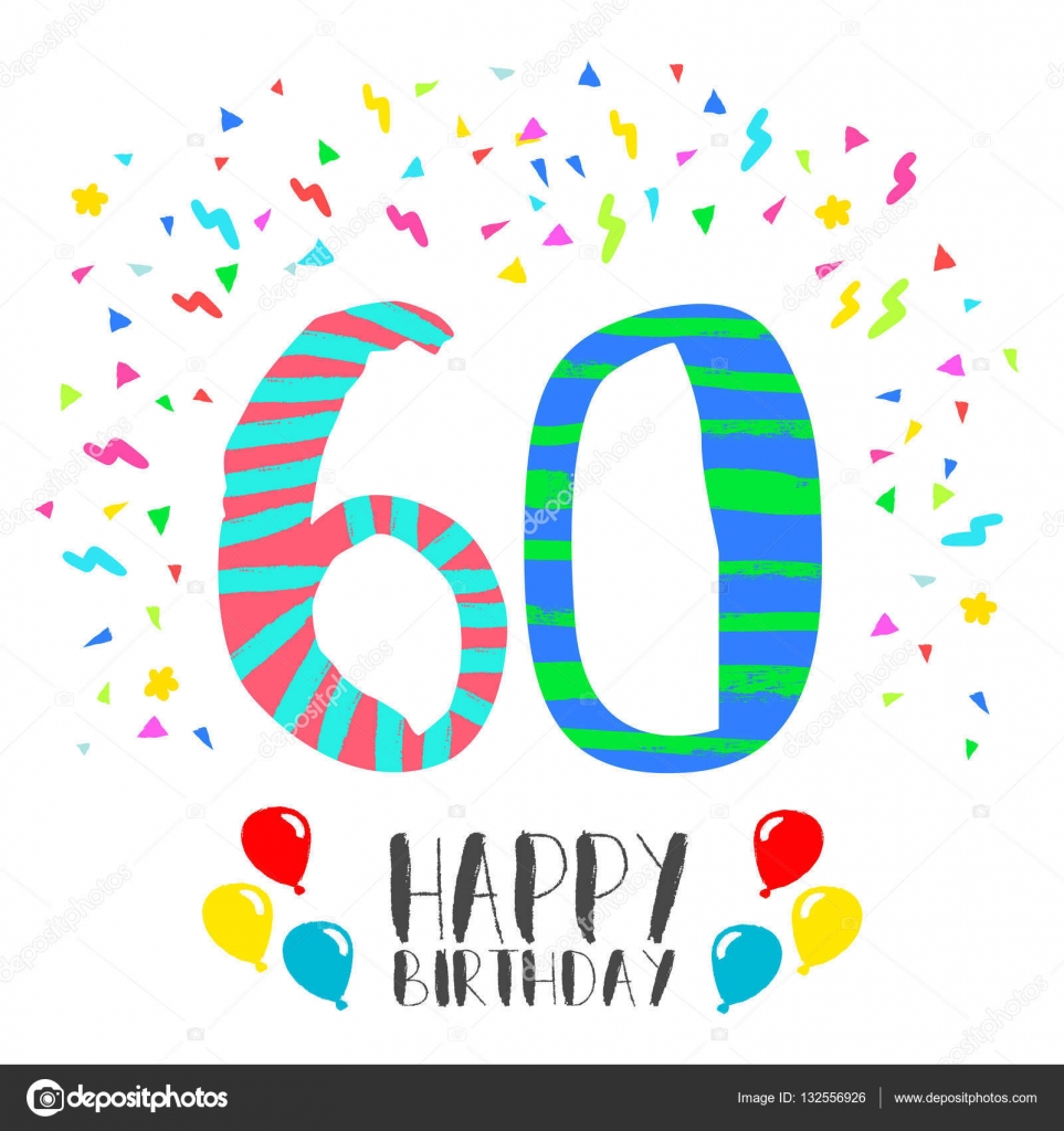 60 anos feliz cumpleanos ilustración de Stock