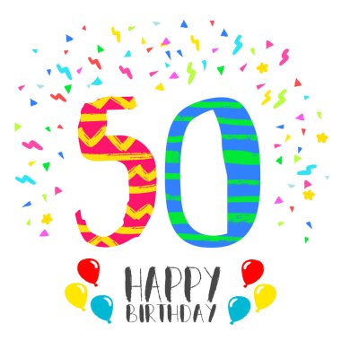 Mutlu doğum günü için 50 yıl parti davetiye