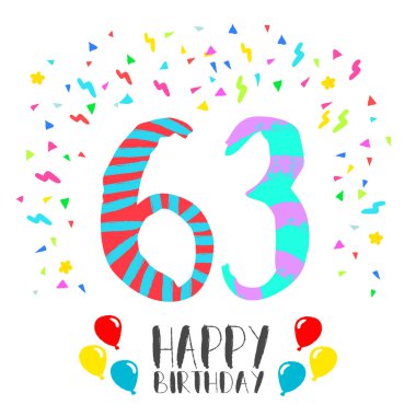 63 yıl parti davetiye için mutlu yıllar