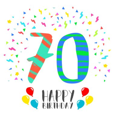 Mutlu doğum günü için 70 yıl parti davetiye