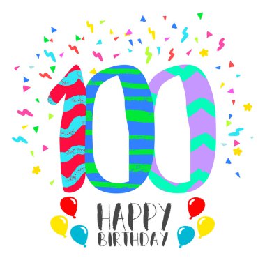 Mutlu doğum günü için 100 yıl parti davetiye